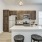 Modern kitchen with island and brown cabinets